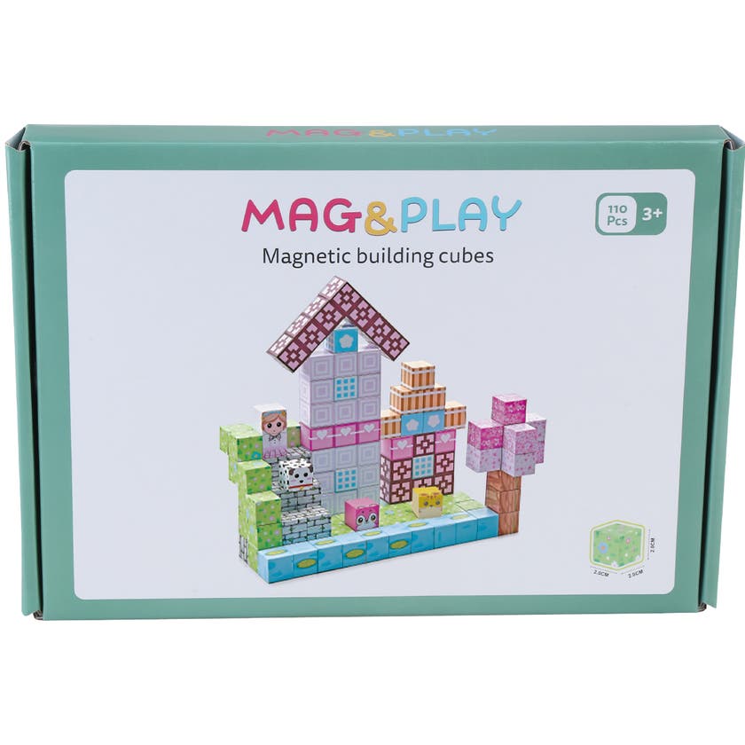 Mag&Play Building Cubes 2 cm 110 st Rosa