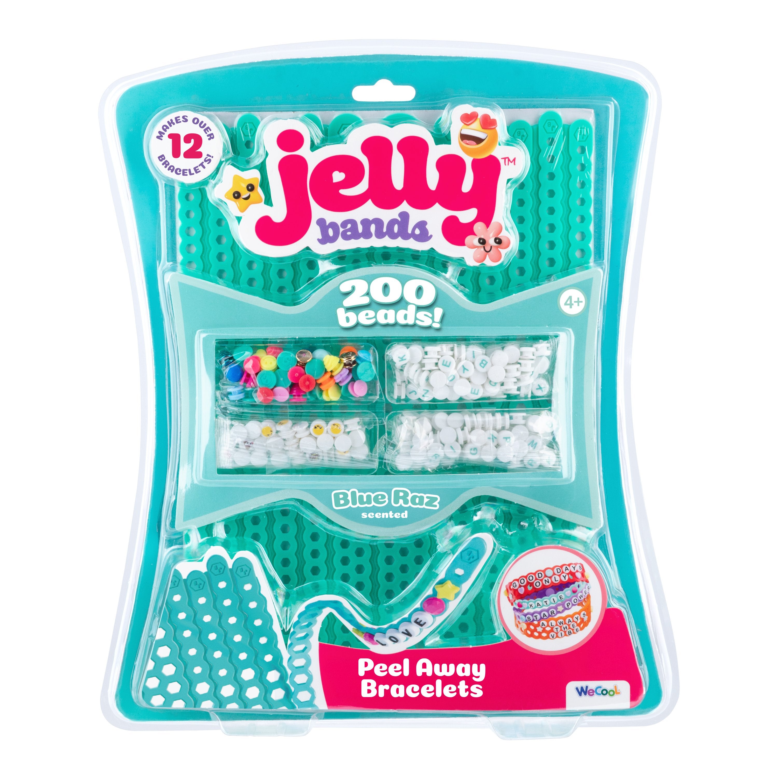 JELLY BANDS Armband – blå hallon, tuggummi eller körsbär