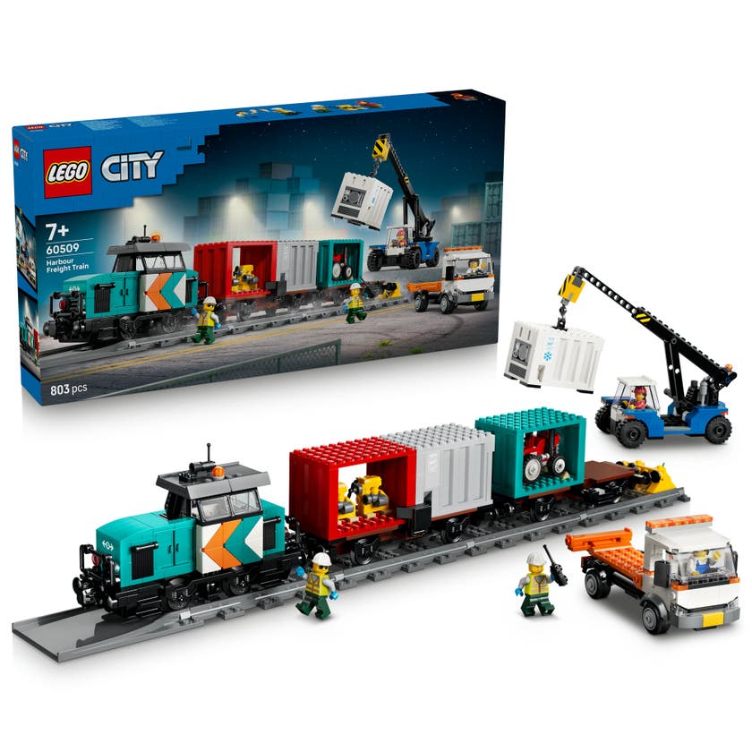 LEGO® City Hamntransporttåg med kran och lastbil – 60509