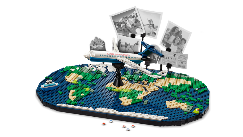 Reseminnen LEGO® Reseminnen Bygg- och lekset med världskarta 41838