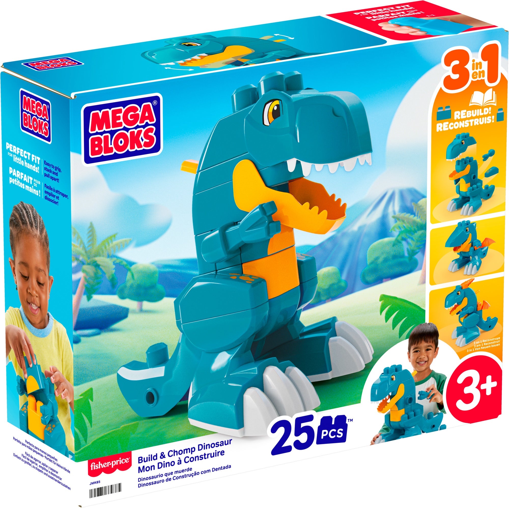 MEGA BLOKS Build & Chomp Dinosaurie med rullande hjul