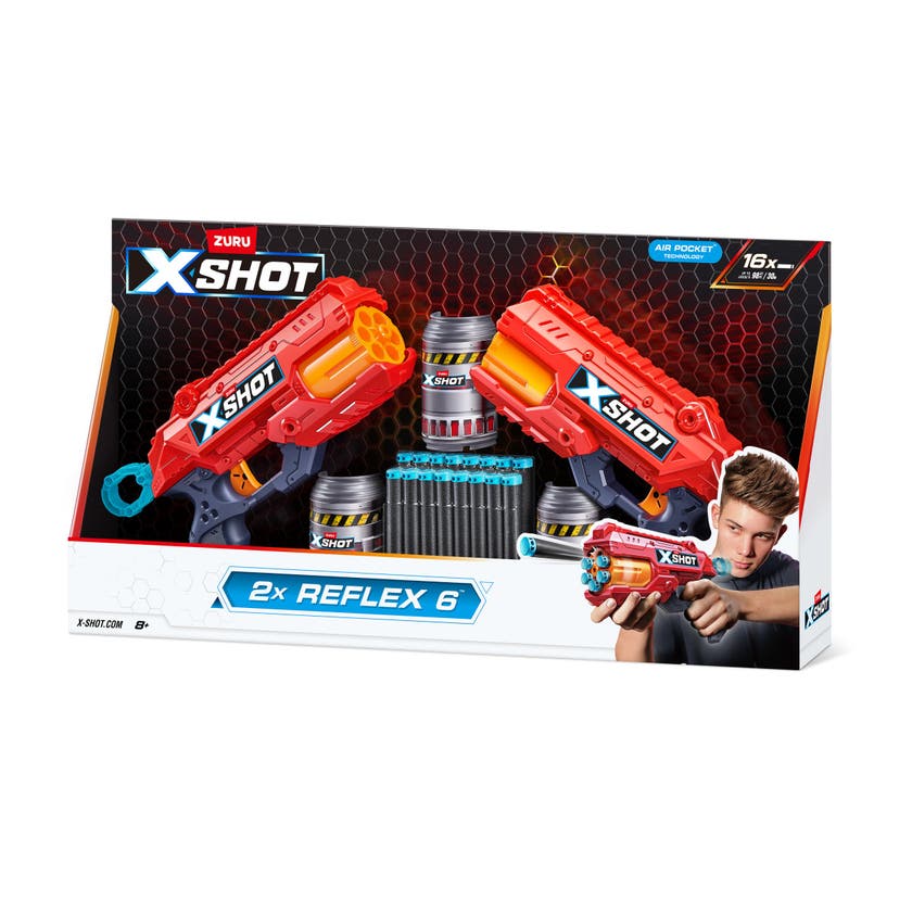 XSHOT Excel Combo Pack, 2 REFLEX 6 (3 Cans,16 Darts)