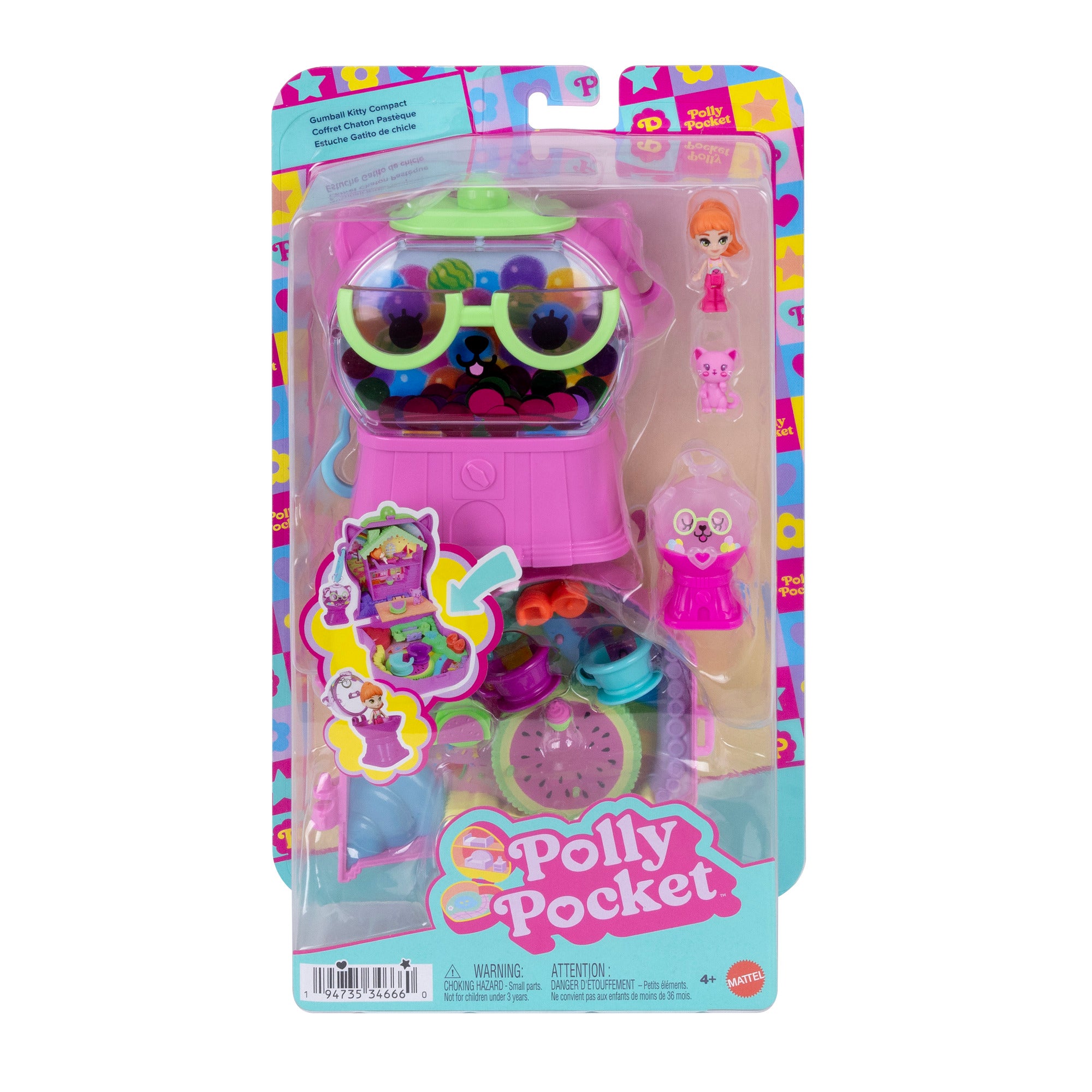 Polly Pocket Watermelon Gumball Kitty Compact