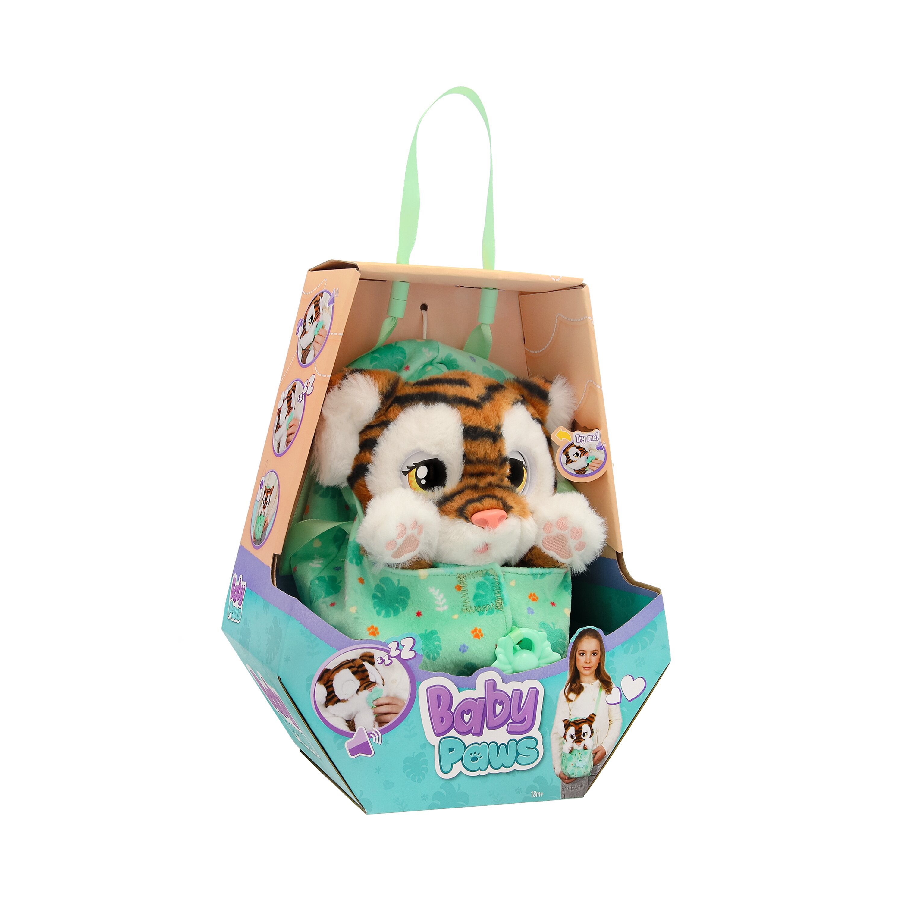 Baby Paws Tiger med snuttefilt och napp