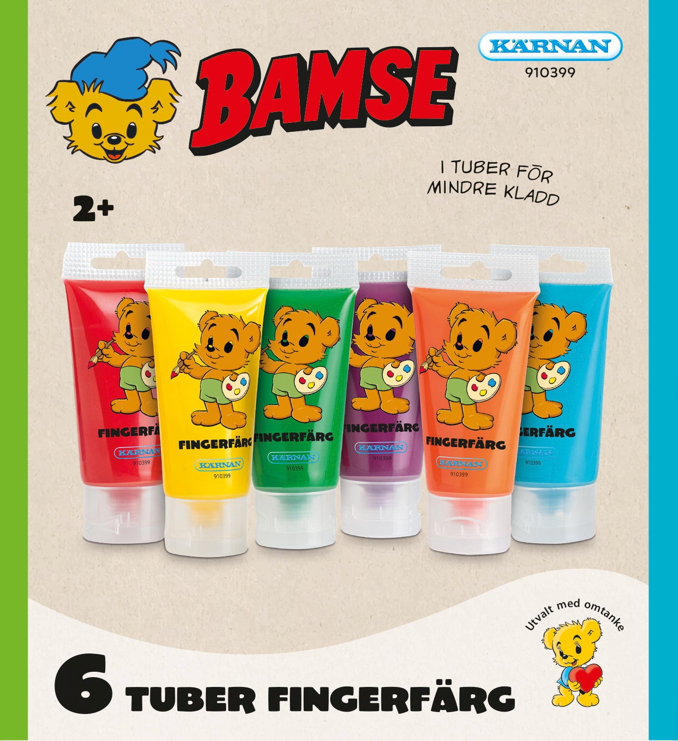 Bamse Fingerfärger 6-pack 