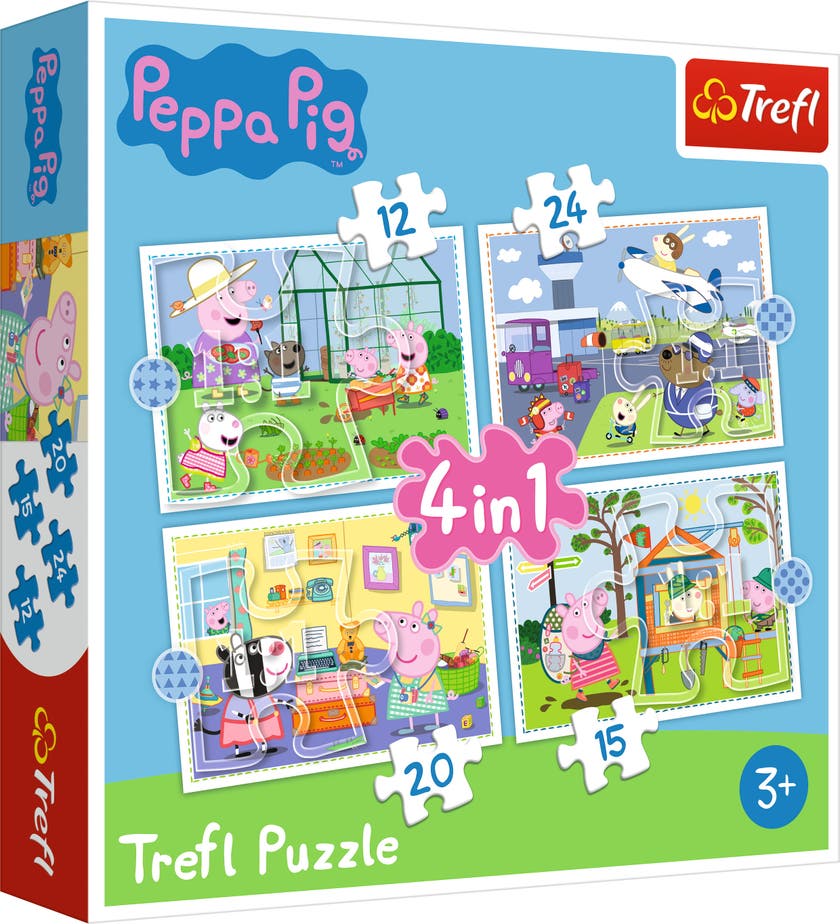 Peppa Pig Holiday pussel, 4-pack