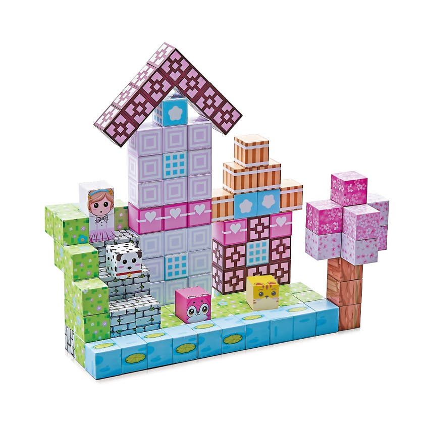 Mag&Play Building Cubes 2 cm 110 st Rosa