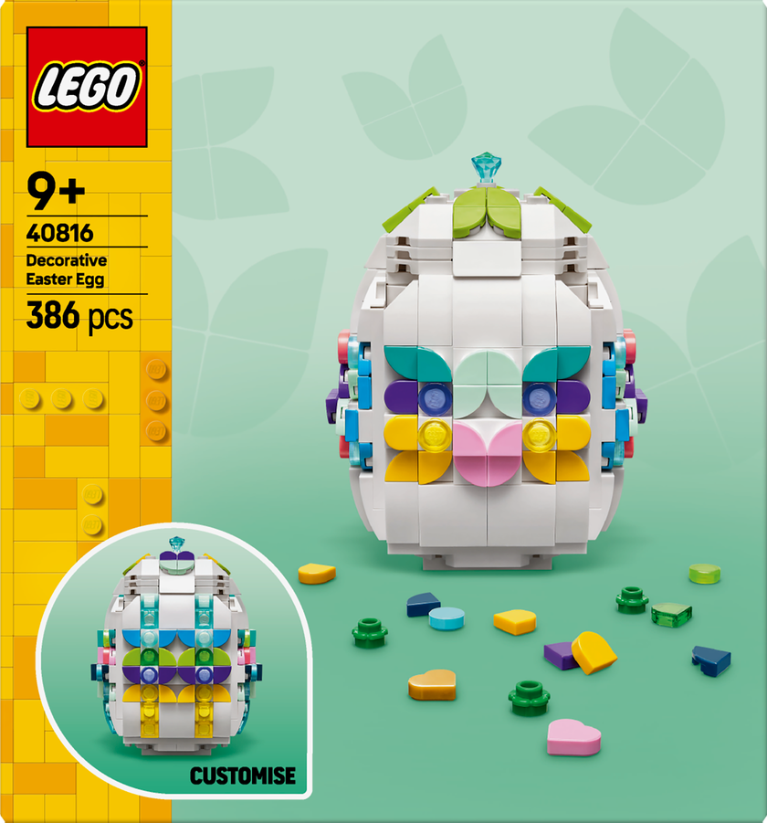 LEGO® Dekorativt påskägg Bygg- och lekset med vårgåva 40816
