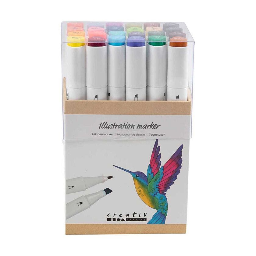 Illustrations Marker, Kompletterande Färger, Spets 1+8 Mm, 2