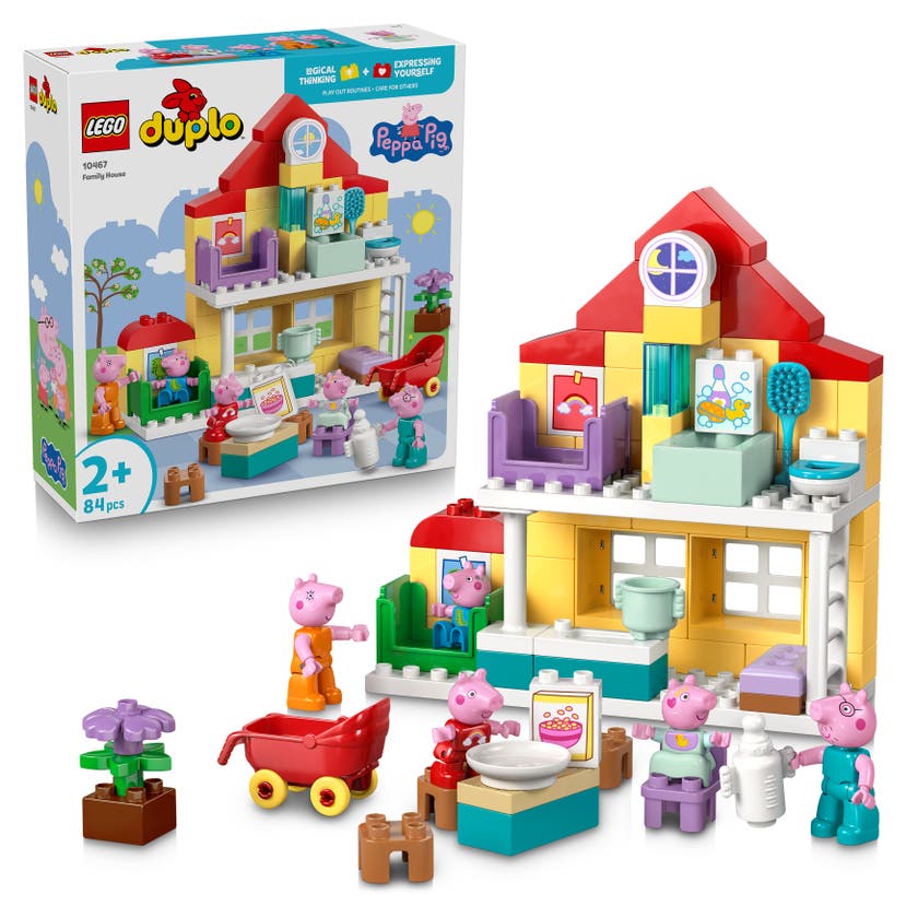 LEGO® DUPLO® Greta Gris Familjevilla Byggset med 5 figurer av hela Greta Gris familj – 10467