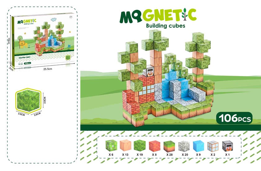 Mag&Play - Building cubes 2 cm 106 st