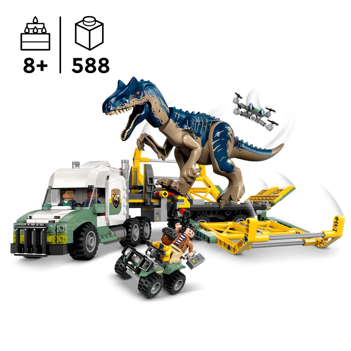 LEGO Jurassic World 76966, Dinosaurieuppdrag: transportbil med allosaurus